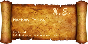 Machan Erika névjegykártya